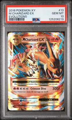 M Charizard Ex #13 PSA 10 - 2016 Pokemon Xy Evolutions - Image 1