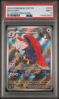 Braviary #214 PSA 9 - 2024 Pokemon Ssp En-Surging Sparks - Image 1