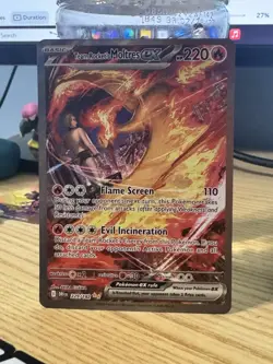 Pokemon Moltres EX Team Rockets Card 229/182 Destined Rivals Series - Image 1