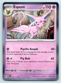 Pokemon Espeon SV: Prismatic Evolutions PRE Holo 033/131 NM - Image 1