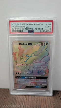 2017 Pokemon Burning Shadows Darkrai Gx Secret 158/147 PSA 9 - Image 1