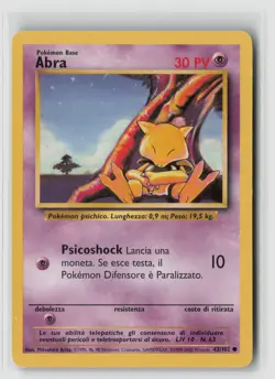 Abra #43/102 Base Set Common Pokemon TCG MP - Image 1
