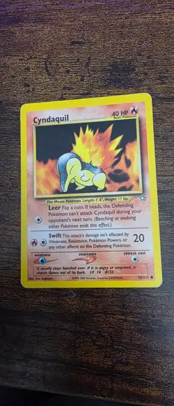 Cyndaquil 56/111 Common Neo Genesis Pokemon Lightly Played - Image 1