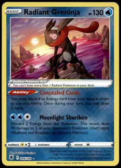 Radiant Greninja 046/189 Astral Radiance Radiant Rare NM Pokemon 2022 - Image 1