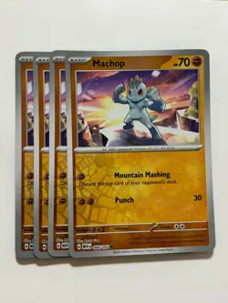 Pokemon Card 151 Reverse Holographic 4x Playset Machop 066/165 Near Mint - Image 1