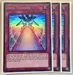 3x Iron Thunder 1st Edition Ultra Rare RA05-EN079 Yu-Gi-Oh! - Image 1