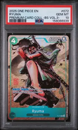 2025 Bandai One Piece Card Game EN Premium Card Coll. Vol.3 #072 Ryuma PSA 10 - Image 1