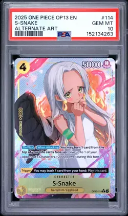 2025 ONE PIECE OP13-CARRYING ON HIS WILL ALTERNATE ART #114 S-SNAKE PSA 10 - Image 1