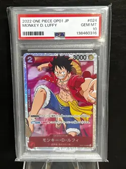 One Piece 2022 Monkey.D.Luffy (JP)(024) OP01-024 Romance Dawn Foil PSA 10 - Image 1