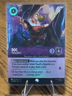 Disney Lorcana TCG Doc Taking Notes Epic Foil 210/204 - Image 1