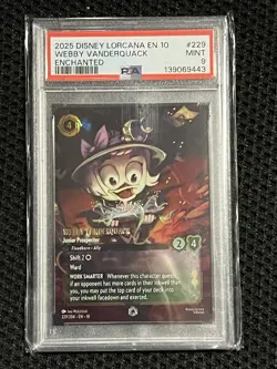 2025 DISNEY LORCANA WHISPERS IN THE WELL #229 WEBBY VANDERQUACK ENCHANTED PSA 9 - Image 3