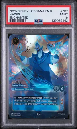 2025 DISNEY LORCANA EN 9-FABLED #237 HADES ENCHANTED PSA 9 - Image 1