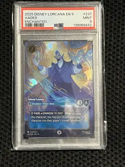 2025 DISNEY LORCANA EN 9-FABLED #237 HADES ENCHANTED PSA 9 - Image 3