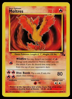 Pokemon Card - Moltres Fossil 27/62 Rare - Image 1