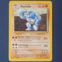 Machoke 34/102 - Base Set 4th Print - Uncommon Vintage Pokemon Card WOTC NM - Image 1