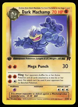 Dark Machamp 27/82 1st Edition Rare Team Rocket Pokemon Card - Image 1