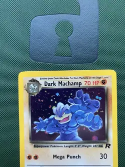 VINTAGE Dark Machamp TCG 10/82 Team Rocket Holo Rare Pokemon Card LP - Image 4