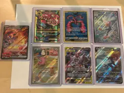 Team Rocket's Moltres ex 7 Card Lot Chansey Venusaur Raboot Samurott Mew Mewtwo - Image 1