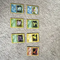 Vintage 1990s Pokemon 7 Card Lot with Holo Nidoking Blastoise Victreebel - Image 1