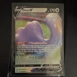 Pokemon Ditto V 050/072 Shining Fates Ultra Rare Holo Basic 170HP English Card - Image 1