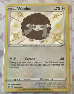 Pokemon TCG Wooloo Shining Fates Holo Rare Card SV103/SV122 Near Mint - Image 1