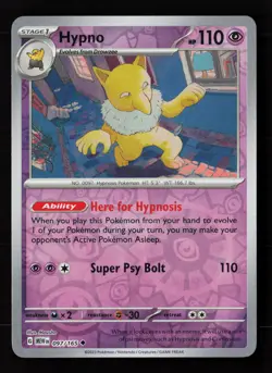 Hypno 097/165 Reverse Holo Pokemon TCG SV: Scarlet & Violet 151 NM - Image 1