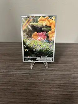 Pawmi 226/091 Paldean Fates Illustration Rare Holo Pokemon Card NM - Image 1