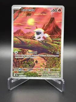 Pokemon TCG Larvesta Black Bolt Full Art Illustration Card IR 99/086 - Image 1