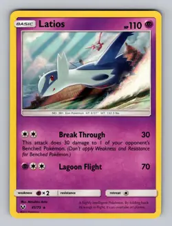Latios 41/73 Holo Rare Shining Legends Pokemon Holo Near Mint - Image 1