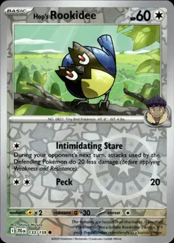 HOP'S ROOKIDEE 133/159 COMMON JOURNEY TOGETHER POKEMON REVERSE HOLO NM - Image 1