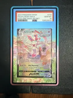 Pokemon TCG Sylveon VMAX 212/203 SWSH07: Evolving Skies Secret Rare Holo PSA 10 - Image 1