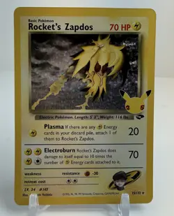 Pokemon TCG Rockets Zapdos Holo Classic Collection 15/132 Celebrations - Image 1