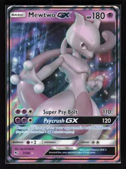 Mewtwo GX Holo Ultra Rare Pokemon Hidden Fates 31/68 LP - Image 1