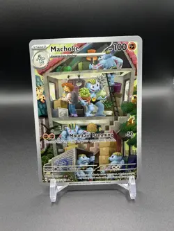 Pokemon 2023 Machoke Full Art Holo Illustration Rare #177/165 English NM - Image 1