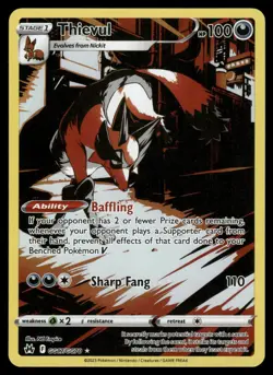 Thievul GG17/GG70 Holo Crown Zenith Galarian Gallery Pokemon NM - Image 1