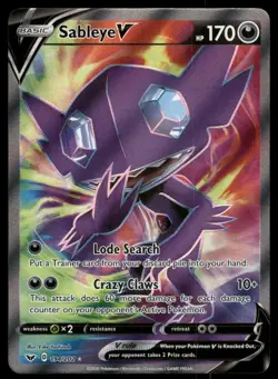 Sableye V 194/202 Ultra Rare Sword & Shield Pokemon Near Mint - Image 1