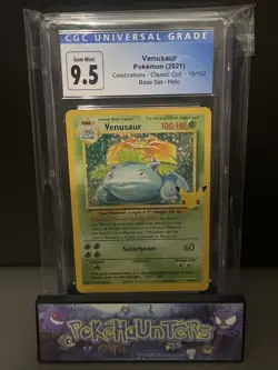 Pokemon Card Venusaur 15/102 25th Anniversary Celebrations CGC 9.5 GEM MINT - Image 1