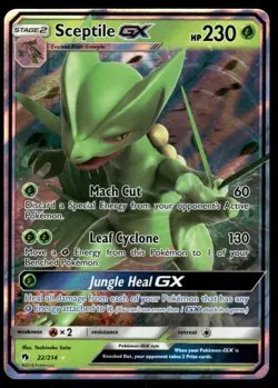 Sceptile GX 22/214 Holo GX Rare Lost Thunder Pokemon Near Mint - Image 1