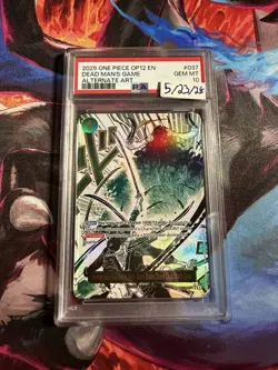 PSA 10 Dead Man's Game OP12-037 Rare Alt Art Holo ONE PIECE CCG EN 2025 Zoro - Image 1