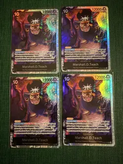 One piece TCG Marshall D Teach OP09-093 / PRB2 X4 Playset NM - Image 1
