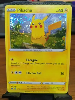 Pikachu Pokemon Holo Foil Card Magnet Refrigerator Fridge Novelty Altered - Image 1