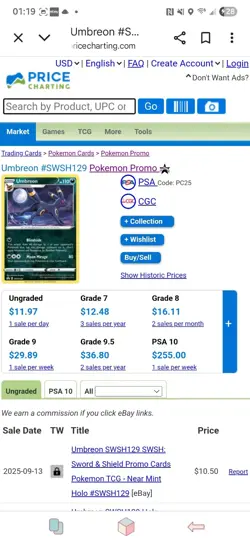 Umbreon SWSH129 SWSH: Sword & Shield Promo Cards Holo - Image 3