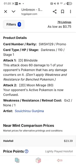 Umbreon SWSH129 SWSH: Sword & Shield Promo Cards Holo - Image 4