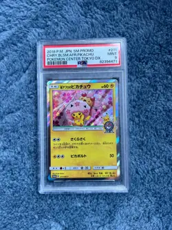 PSA 9 Cherry Blossom Afro Pikachu Pokemon Card 211/SM-P Tokyo DX Promo Japanese - Image 1