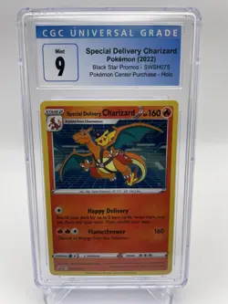 CGC 9 Mint Special Delivery Charizard SWSH075 Sword Shield Promo Cards Holo PSA - Image 1