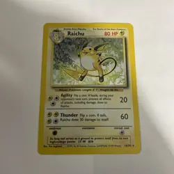 RAICHU 14/102 Base Set Holo Rare Vintage 1999 Pokemon TCG Card - Image 1