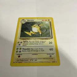 RAICHU 14/102 Base Set Holo Rare Vintage 1999 Pokemon TCG Card - Image 2