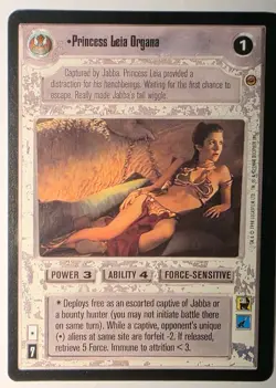 VINTAGE STAR WARS CCG PRINCESS LEIA ORGANA 1999 CARD RARE DECIPHER - Image 1