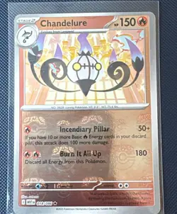Chandelure ( Pattern) 018/086 Master Ball Holo NM Pokemon Card White Flare - Image 1