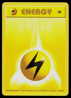 Pokemon Card - Lightning Energy 1st Edition Base Set Shadowless 100/102 - Image 1